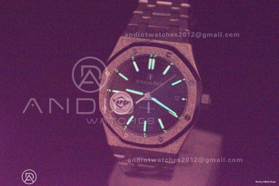 Black Royal Oak Frosted 1034 SA3120 Super Clone Edition Dial Textured SS Thermal SS 1:1 On Bracelet Best 15454 37mm APSF 1107